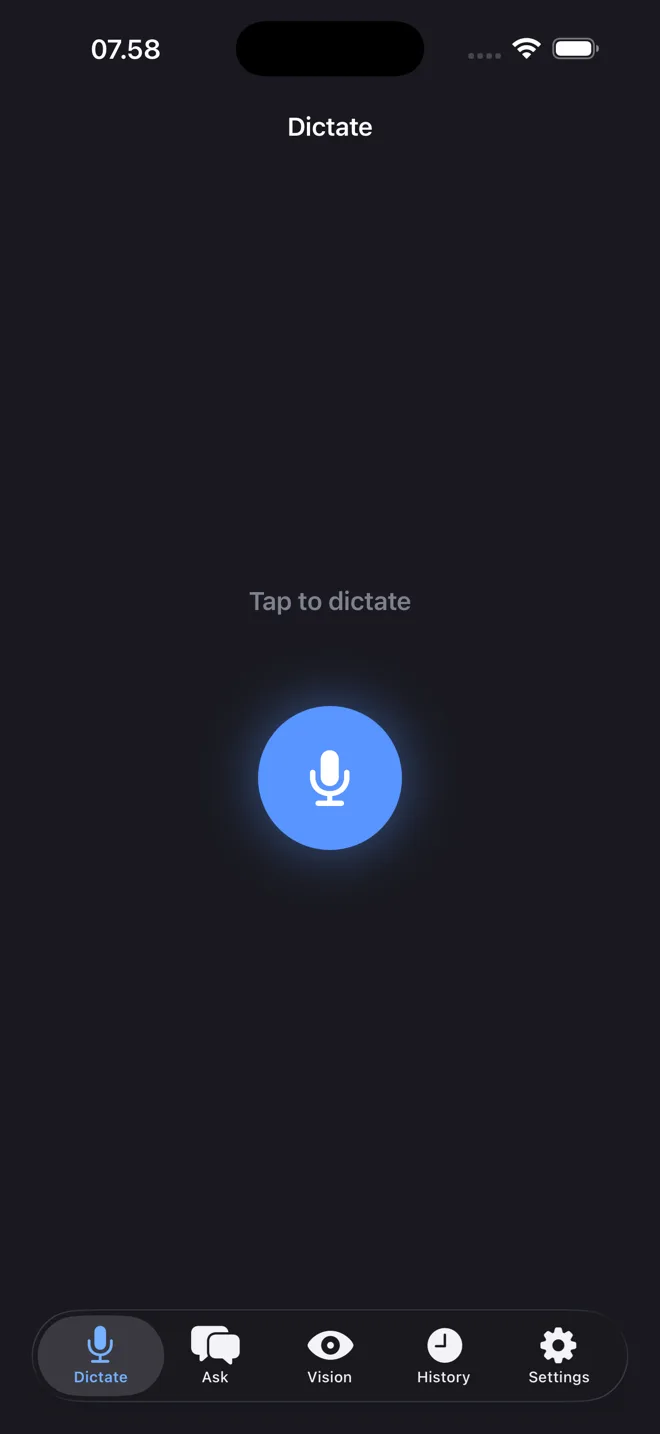 Holger på iPhone - diktér med et tryk